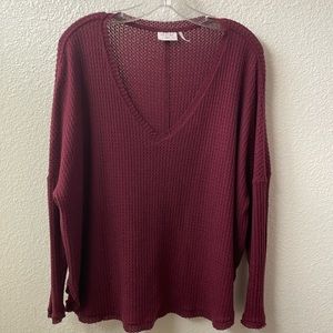 Out From Under Burgundy Oversized Sweater - Size XS